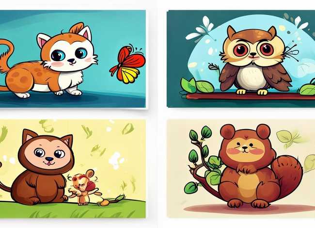 儿童动物故事画教程 动物故事简笔画四幅