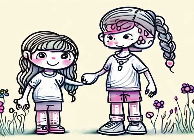 儿童女生图、儿童女生图片简笔画