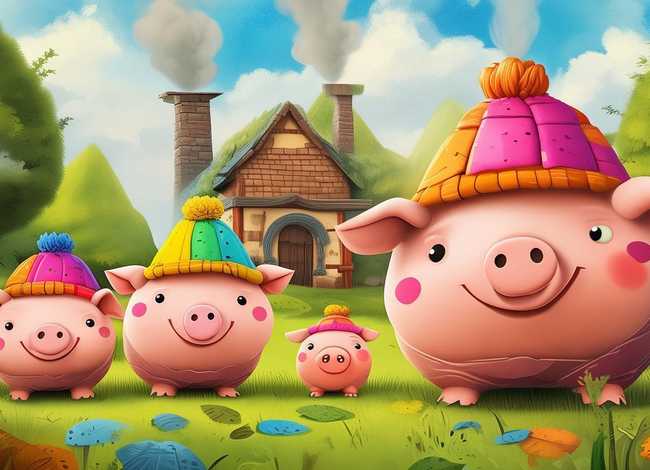 儿童故事三只小猪ppt免费模板 三只小猪幼儿ppt