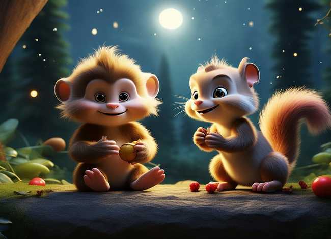 儿童睡前故事猴子和松鼠 - 睡前小故事猴子和松鼠