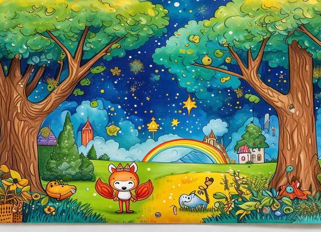 童话故事图文结合的儿童画，童话图文并茂手抄报