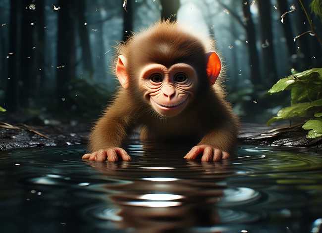 儿童故事猴子捞月、幼儿猴子捞月故事