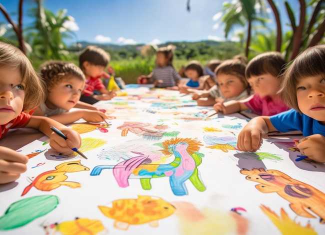 儿童画动物；儿童画动物园