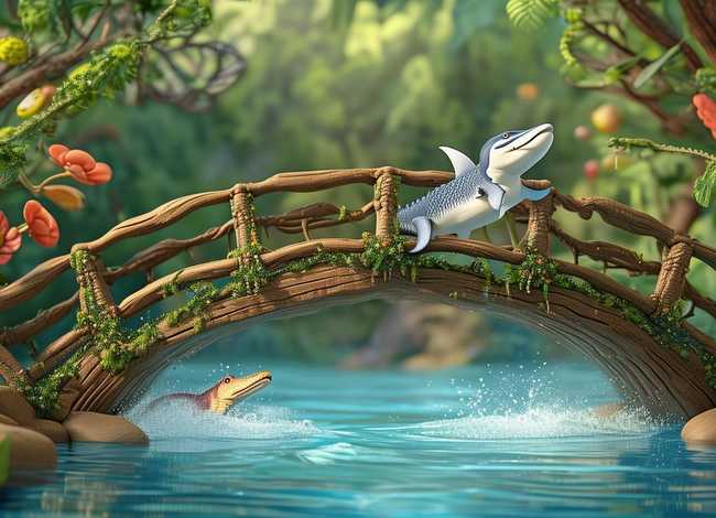 儿童故事鳄鱼过桥、鲨鱼过桥儿童故事