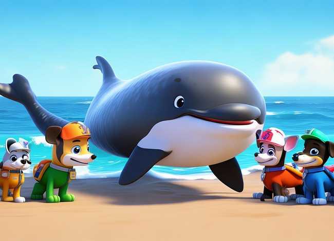 汪汪队救援小鲸鱼的儿童故事（汪汪队游上岸的小鲸鱼故事）