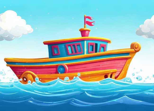 儿童轮船图画，儿童轮船图画简单又漂亮