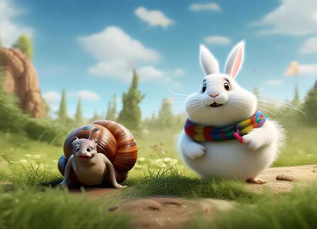 童心故事岛小蜗牛和小白兔的故事 小白兔和小蜗牛赛跑的故事