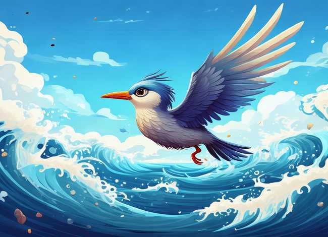 精卫填海儿童插画 精卫填海儿童插画图片大全