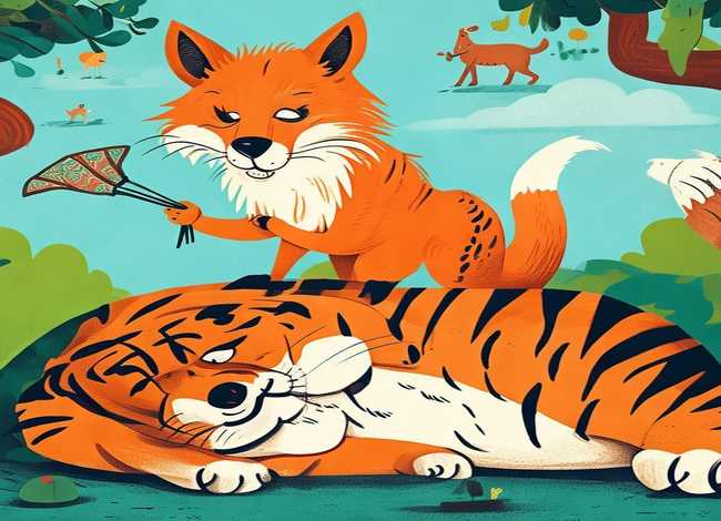 狐假虎威的英语，狐假虎威的英语绘本
