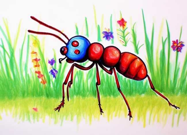 蚂蚁儿童画简笔画、蚂蚁儿童画,蚂蚁简笔画画法
