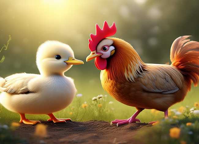 小公鸡和小鸭子的故事情节怎么画；小公鸡和小鸭子的故事情节怎么画图片