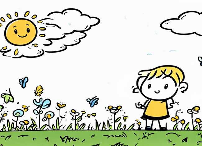 线描画儿童画简单、线描画简单 儿童画