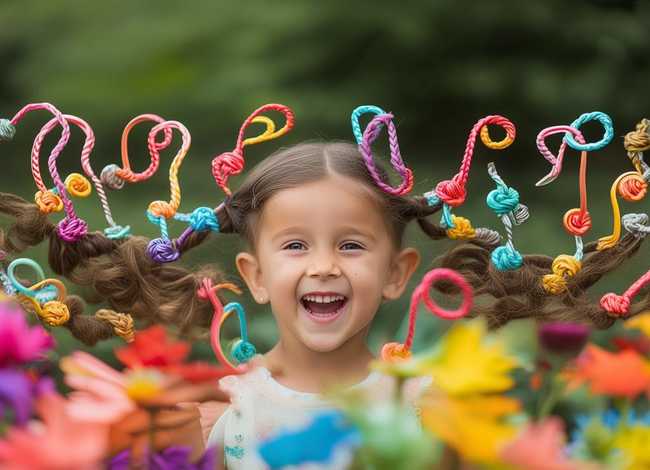 编麻花辫儿歌；麻花辫编成串儿歌