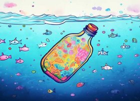 漂流瓶儿童简笔画；漂流瓶儿童画获奖作品