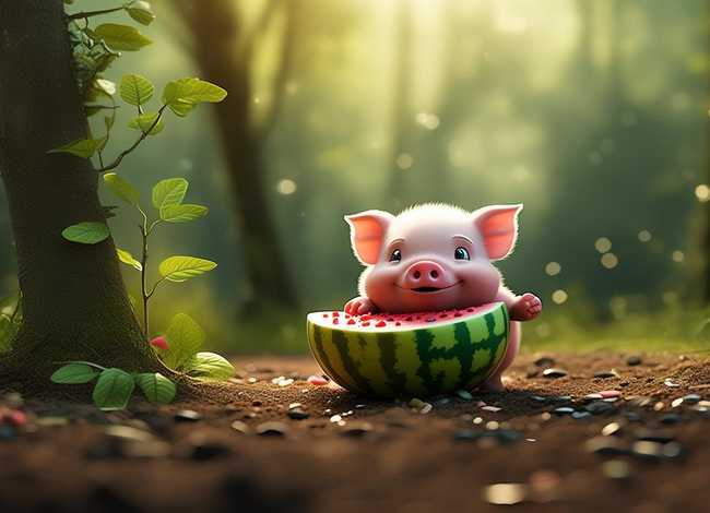 儿童故事 小猪吃瓜子 长树；小猪吃西瓜不吐西瓜子的故事