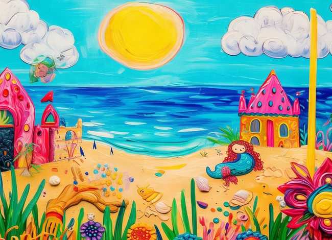 儿童夏天绘画作品，儿童夏天绘画作品图片大全