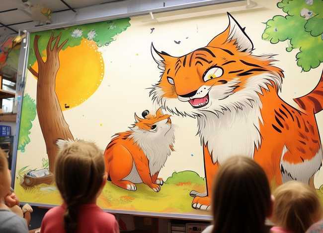 儿童画狐假虎威二年级上册 儿童画狐假虎威二年级上册图片