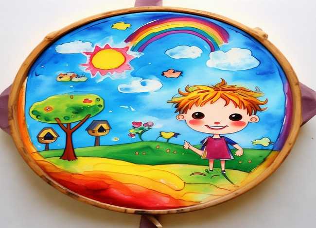 儿童水粉画作品图片（儿童水粉画作品图片圆形）