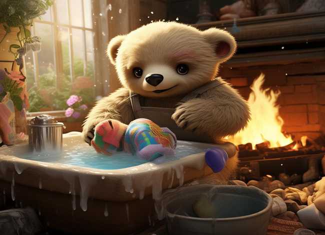 小熊洗袜子故事 - 小熊洗袜子的故事