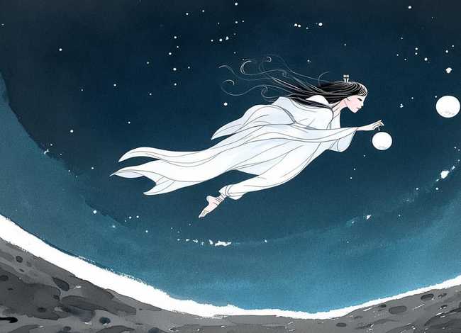 神话故事图片简笔画嫦娥奔月 - 神话故事图片简笔画嫦娥奔月大全