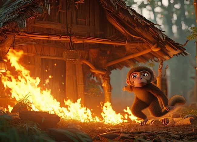 儿童睡前故事猴子家里着火；猴子故事睡前故事