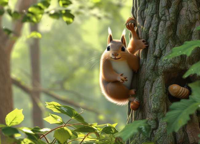 勤劳的小松鼠故事、勤劳的小松鼠故事内容