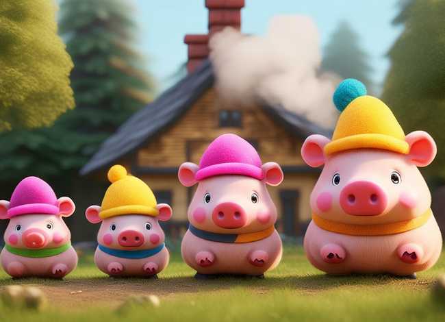 儿童故事三只小猪ppt免费模板 三只小猪幼儿ppt