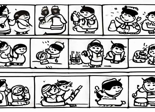 成语故事连环画简笔 - 成语故事连环画简笔画