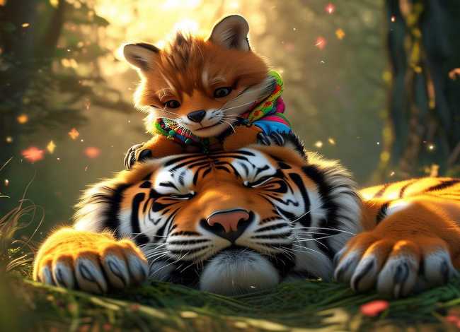 狐假虎威英语故事儿童版（狐假虎威英语版故事带翻译）