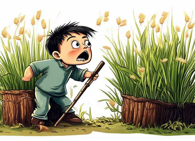 成语故事拔苗助长简笔画 小学生成语故事(简短)拔苗助长的简笔画