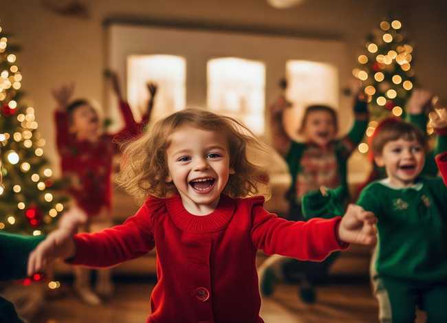 儿童圣诞节舞蹈；圣诞节的儿童舞蹈