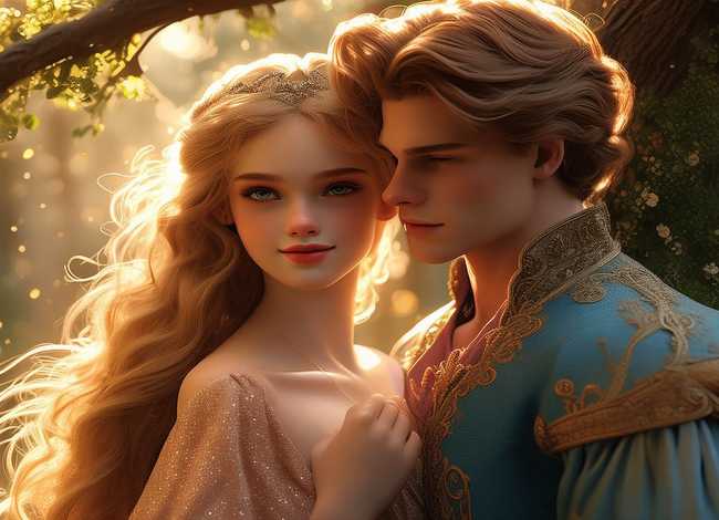 儿童故事美丽的公主和王子在一起，我想听公主和王子在一起的故事