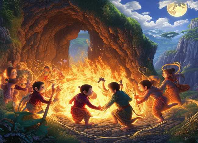 绘本西游记火烧盘丝洞儿童故事，西游记火烧盘丝洞的故事
