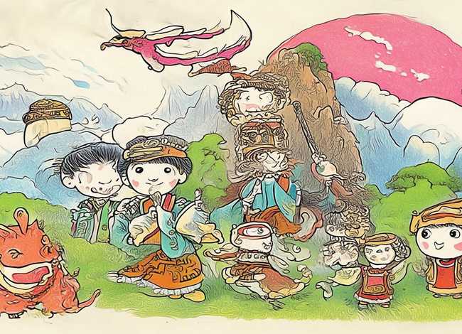 中国古代神话儿童画（中国古代神话儿童画图片简笔画）