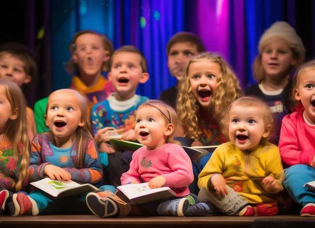 儿童上台讲故事；幼儿上台讲故事