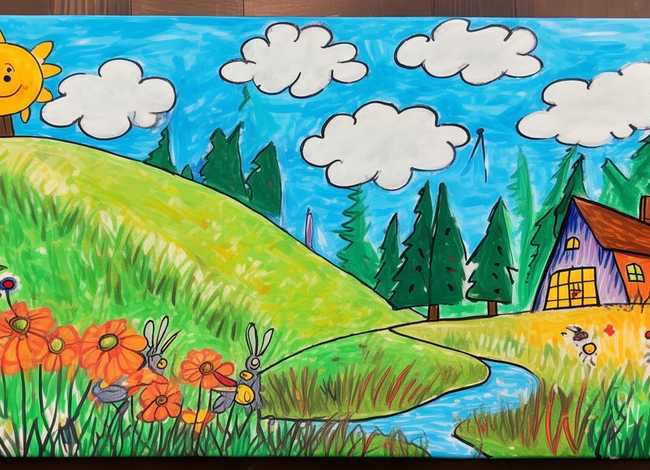 三年级儿童画图片，三年级儿童绘画简易图片