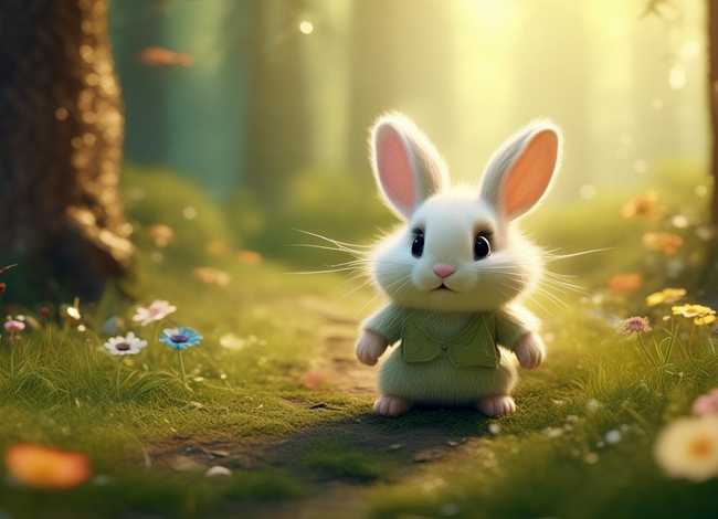 小故事小兔子乖乖，故事小兔子乖乖插图绘画