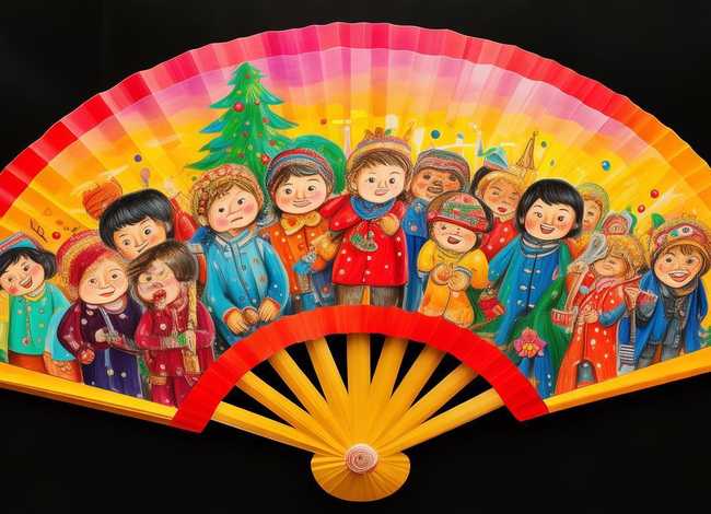 扇子画儿童节日 扇子画儿童节日图片