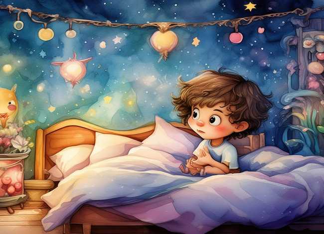 儿童水彩画睡前故事书 - 水彩故事插画图片