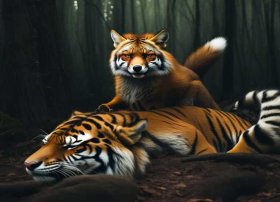 狐假虎威成语绘画、狐假虎威成语绘画图片大全