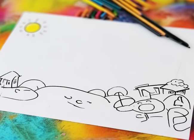 儿童手绘画空白涂色可打印 儿童手绘画空白涂色可打印的图片