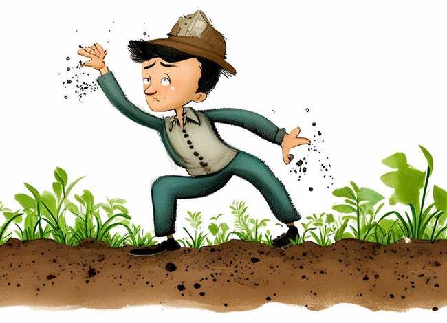 小学生成语故事(简短)拔苗助长的简笔画；拔苗助长成语故事的绘画大全