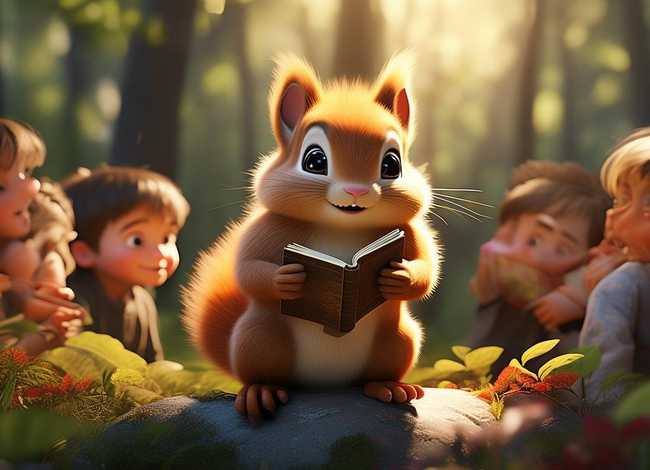 儿童故事小松鼠视频，小松鼠讲故事视频