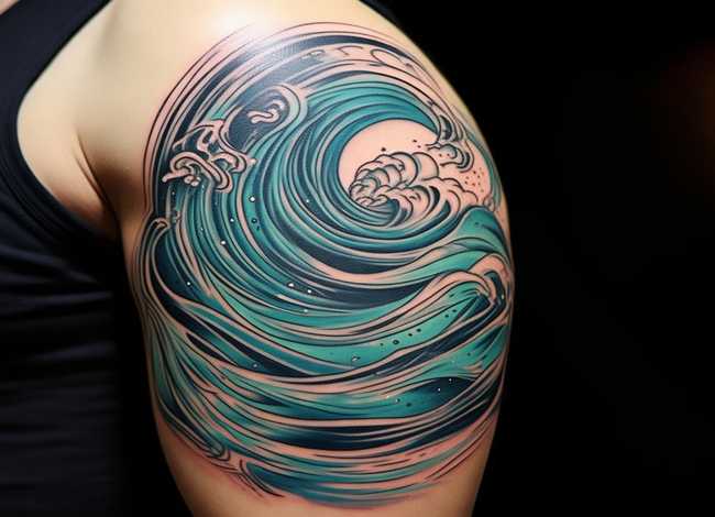 海浪纹简笔画、海浪简笔画纹身