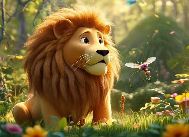 幼儿故事大全3-6岁蚊子 - 幼儿园故事配图蚊子和狮子