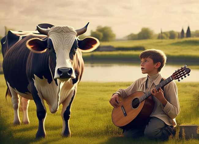 简短儿童故事对牛弹琴，对牛弹琴简短小故事