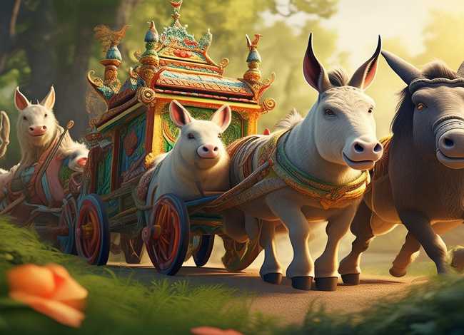 动物拉车寓言故事 - 动物拉车寓言故事图片