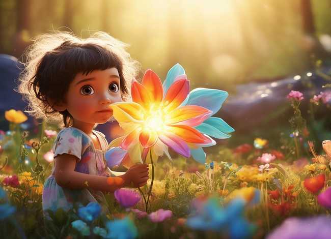 七色花故事儿童画 七色花故事配画