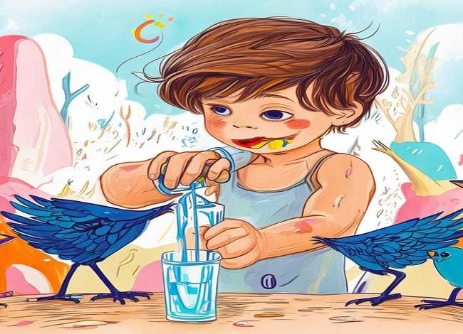 儿童手绘绘本（儿童手绘绘本制作简单乌鸦喝水）