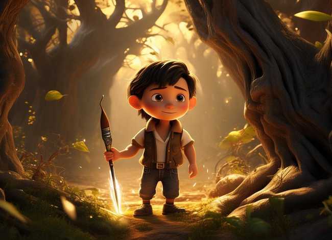 神笔马良故事演讲 - 神笔马良故事演讲比赛动画背景下载